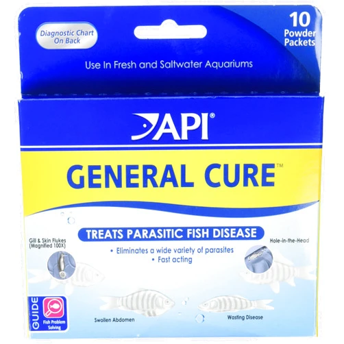 API General Cure Freshwater and Saltwater Fish Powder Medication 10-Count Box