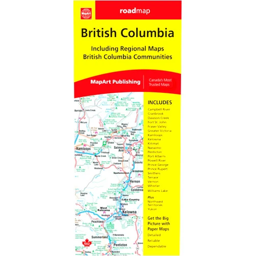 MapArt Publishing Corporation British Columbia Road Map