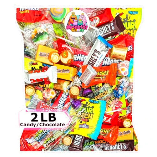 Monster Candy Chocolate and Candy Party Favor Candy Mix - 2 lb Pinata Stuffers Candy Bulk - Goodie Bag Stuffers for Kids Party Favors - Chocolate Candy Variety Pack Bulk - Bulk Candy Individually Wrapped Candies