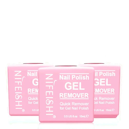 FGHJ Nail Polish Remover, (3PCS) Gel Nail Polish Remover, Professional Removes Soak-Off Gel Nail Polish and UV Art Nail Lacquer, Don't Hurt Your Nails - 15Ml 0.51 Fl Oz (Pack of 3)