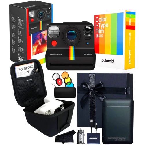Certified Brands Polaroid Originals Now+ I-Type Instant Camera w/ 16 Color Film Photos and Signature Gift Bundle