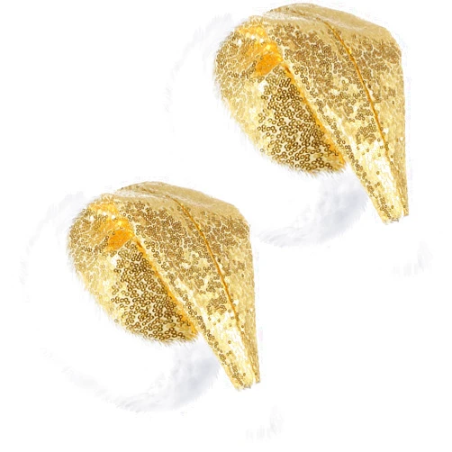 SATINIOR 2 Pcs Adult Sequin Santa Hat Unisex Christmas Hat Santa Claus Cap Xmas Hat with Lining and Plush Brim for Women Men