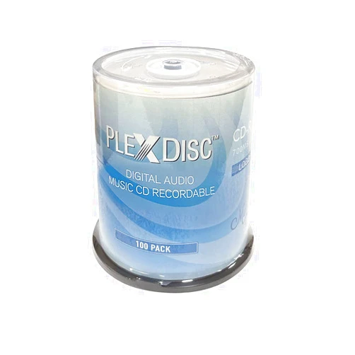 PlexDisc 100 PK PlexDisc 52x 700 MB Digital Audio Music CD-R Disc for Reliable Audio Recording and Playback