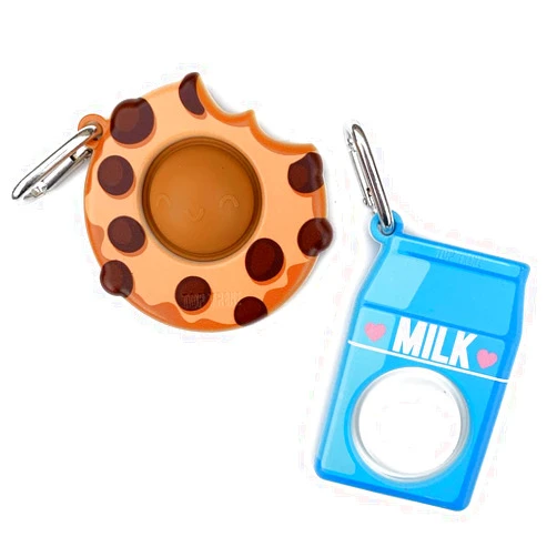 Top Trenz OMG Mega Pop Fidgety BFF Keychains - Adorable Milk & Cookie Design - Perfect Toy for Kids and Party Favors