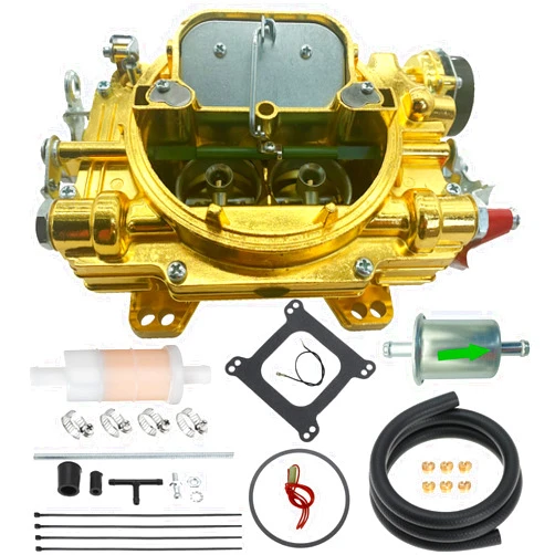 Trucktok 1400 4 Barrel Carburetor Performer Replacement for 600 CFM F100 Electric Choke Air Valve Square Bore (Golden)