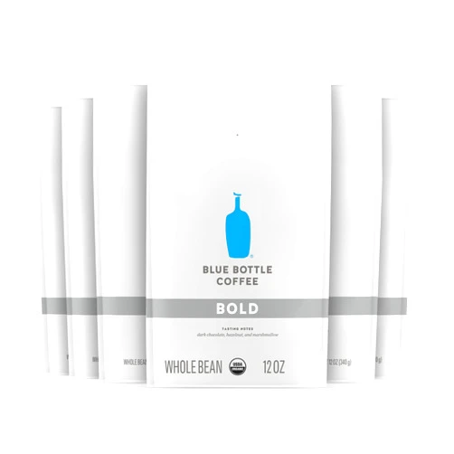 Blue Bottle Coffee Blue Bottle Whole Bean Organic Coffee, Bold, Dark Roast, 12 Ounce bag (Pack of 6)