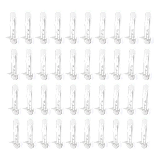 Wvapzwr 50 Pcs Plastic Locking Shelf Pins, Cabinet Shelf Clips Locking Shelf Support Pegs Locking Shelf Pegs Fits 5mm Diameter Hole and 3/4