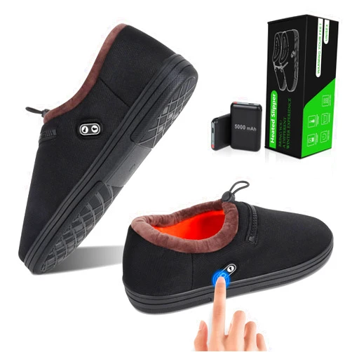 RTDEP Foot Warmer, Electric Foot Warmer with 5000mAh Battery, Heated Slippers Women Men, Heated Foot Warmer with Smart Dual Independent Switch Heated Shoes for Feet Warmers Winter Warm