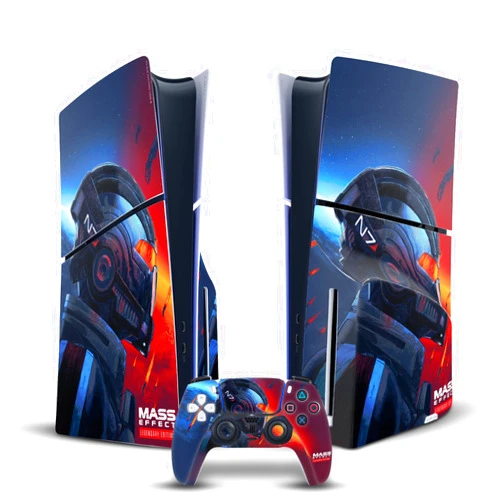 Head Case Designs Officially Licensed EA Bioware Mass Effect N7 Armor Legendary Graphics Vinyl Sticker Gaming Skin Decal Compatible With Sony PS5 Slim/Pro Disc Edition Console & DualSense Controller