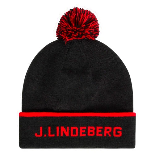 J. Lindeberg J.Lindeberg 2023 Stripe Golf Beanie Black One Size Fits All