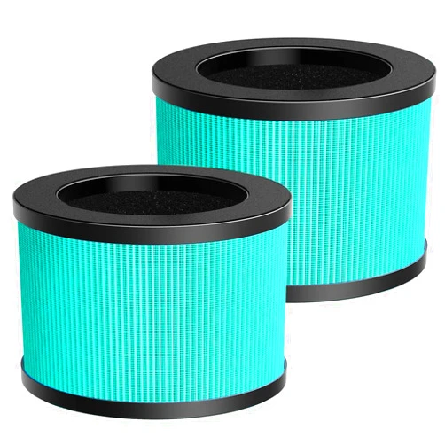 LINNIW MK-06 TZ-K1 DH-JH01 Upgraded HEPA Replacement Filter Compatible with Tolife TZ-K1, Compatible with FreAire KN6391, Kloudi DH-JH01 and POMORON MJ012H Air Purifier (2 Pack Green-Pet Dander Version)