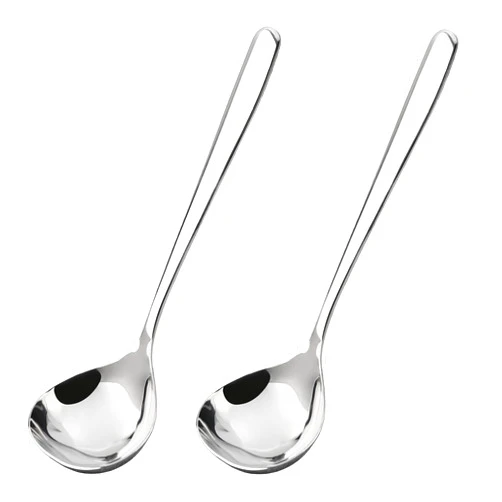 JtmyAota 2 Pcs Stainless Steel Soup Spoons, 7.9 Inches Soup Ladle, 304 Stainless Steel Gravy Ladle Dishwasher Safe (Silver)
