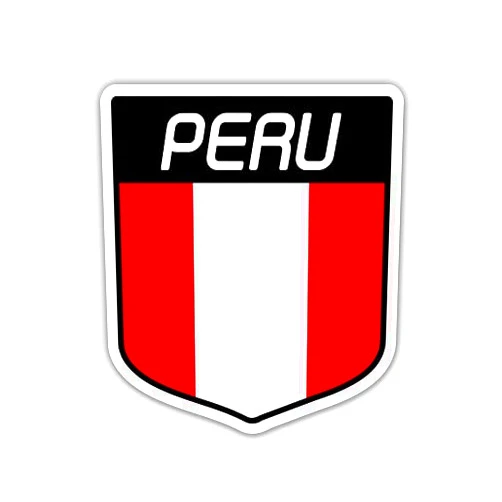 Squiddy Peru Flag Shield - Vinyl Sticker Decal for Phone, Laptop, Water Bottle (3