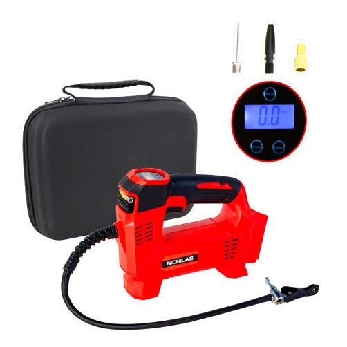 Nichilas Tire Inflator Compatible with Milwaukee M18 Battery Auto Portable Air Compressor Pump with LCD Screen Fixed Value Setting for Car, Motorcycles, Bikes, Balls (No Battery)