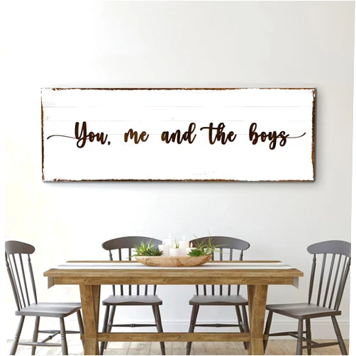 Tailored Canvases: Personalized home is where my boys are sign, you me and the kids sign, you, me and the boys - Family Wall Decor, A housewarming gifts for men, mother of boys gifts - 8x24