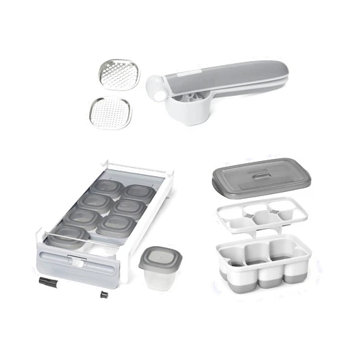 Skip Hop Baby Food Maker & Storage Set, Easy Prep & Store Starter Kit, Grey