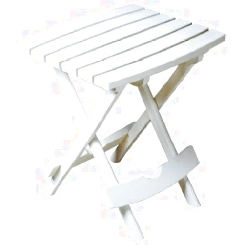 Adams 8510-48-3734 Quik Fold Patio Side Table, Resin, White - Quantity 4