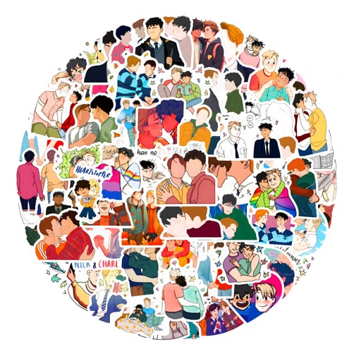 GMVAESKY 110Pcs Heartstoppe Cartoon Stickers GMVAESKY Hot TV Series Heartstopper for Mobile Phones Computers Refrigerators Bicycles Cars Helmets Birthday Parties Christmas