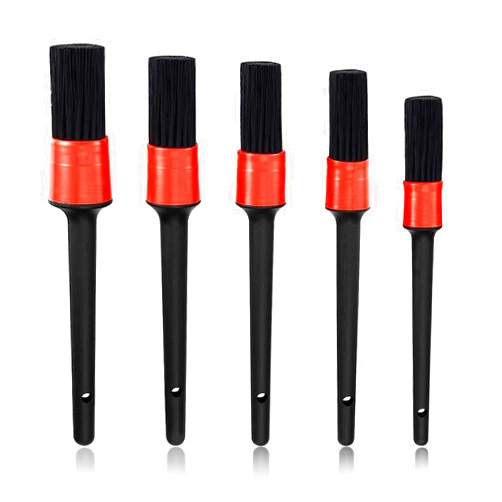 Ziciner 5PCS Car Detailing Brush Set, Soft Auto Detail Brushes Kit with Different Sizes, Scratch-Free Vehicle Brush for Cleaning Interior Exterior, Dashboard Engine Leather Wheel