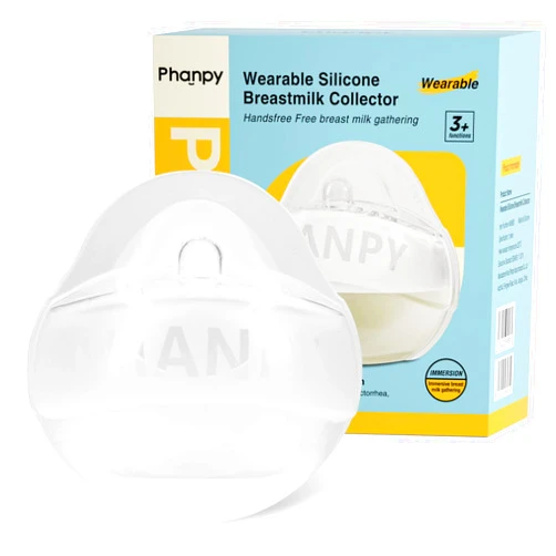 Phanpy Wearable Breast Milk Collector, Silicone Breast Shells Milk Collector, Wearable Milk Catcher for Breastfeeding, Breast Pads for Leaking Milk, Colostrum Collector Nursing Cup(3 oz, 1 pcs)