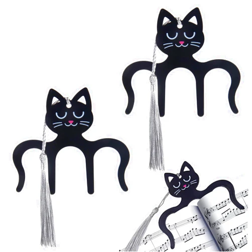 YINARONG Music Book Clips-Metal Page Holders Book Page Holders for Reading Cat Book Page Holder for Sheet Music Stands Pianos Book Reading with Tassels(2 Pcs)