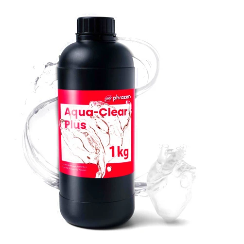 phrozen 3D Printer Rapid Resin [Aqua Clear Plus], 405nm LCD UV-Curing Photopolymer Resin, Low Shrinkage, Transparent Visual, Low Odor, Non-Brittle, Easy to Print, Fast Printing (1KG)
