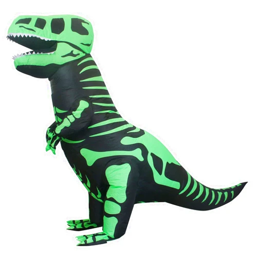 BKstar Skeleton Dinosaur Inflatable Costume, Halloween Dinosaur Cosplay Blow Up Suit Fancy Dress For Adult