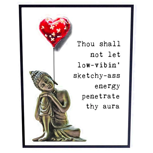 YELLOWBIRD ART & DESIGN Buddha Statue Wall Art - Zen Decor - Spa Room Decor - Spiritual Gifts for Women - Namaste Wall Decoration - Positive Quotes Print - Encouragement Gifts for Women - Meditation Gift - Buddhist Picture
