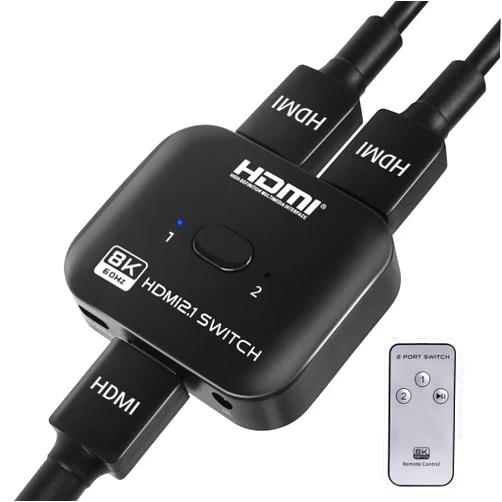 DGODRT 8K HDMI 2.1 Switch 4K 120Hz Splitter, Bi-Directional Switcher 2 in 1 Out Support 48Gbps 8K@60Hz 4K@144Hz for PS5/PS4,HDTV,Xbox,Fire Stick