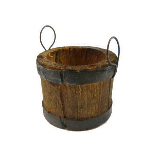 Melody Jane Dolls Houses Dollhouse Weathered Rustic Bucket Western Wooden Garden Farm Stable Accessory