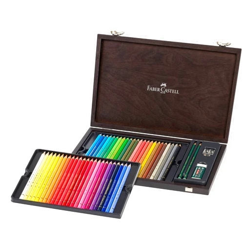 Faber-Castell Art & Graphic Polychromos Colour Pencil, Multicoloured, Wooden Case Of 48, For Art, Craft, Drawing, Sketching, Home, School, University, Colouring
