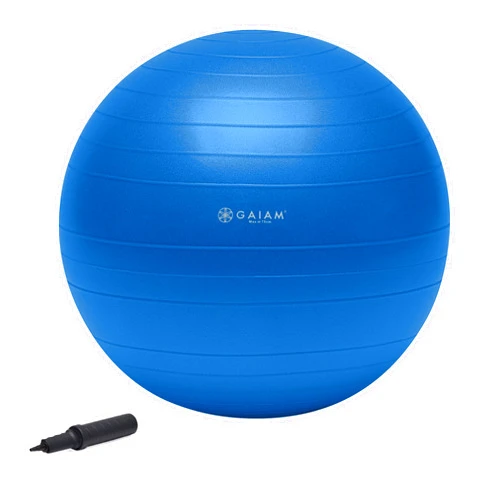 Gaiam Exercise Ball, Total Body Anti-Burst Balance Ball with Textured Grip, For Core Strength, Pregnancy Exercises, Yoga & Active Seating Included Air Pump