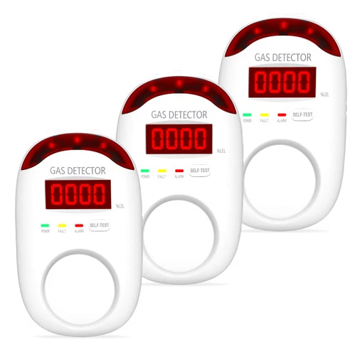 Hembisen 3 Packs Natural Gas Detector - Gas Leak Detector for Home,RV, Gas Detectors for Home Natural Gas,Combustible Gas Detector for LNG, LPG,Propane,Methane.