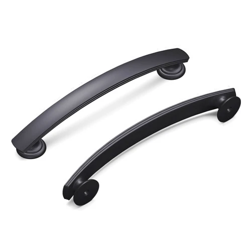 Hickory Hardware 1 Pack Solid Core Kitchen Cabinet Pulls, Luxury Cabinet Handles, Hardware for Doors & Dresser Drawers, 5-1/16 Inch (128mm) Hole Center, Matte Black, American Diner Collection
