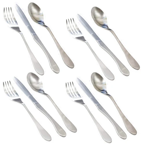 Knork Lite Stainless Steel, 12 Piece Set (custom service for 4), Matte brushed finish