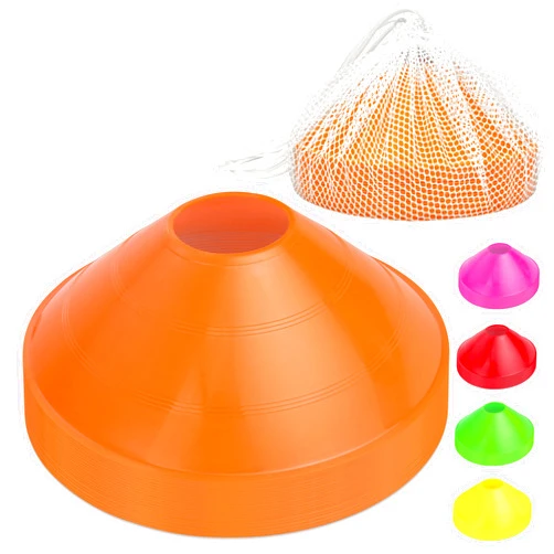 GoSports Premium Sports Cones for Agility Training and Drills - 20 Pack with Tote - Orange, Green, Pink, Yellow, or Red
