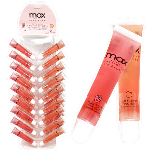 Cherimoya (36Pack) MAX Makeup Cherimoya Pink Jelly Lip Gloss (18Strawberry+18Peach)