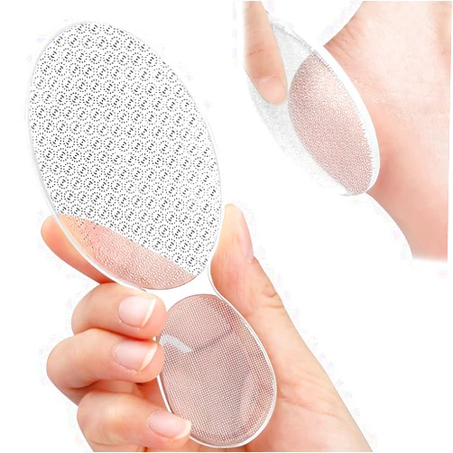 ESUOHYM Glass Foot File 8-Shaped Rough and Smooth Sides Callus Remover Feet Heel Scrubber Dead Skin Scraper Pumice Stone Professional Pedicure Tools for Women and Men