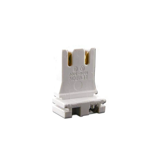 Leviton 23150-UR7 White Shunted Medium Bi-Pin Fluorescent Lampholder Socket for T-8/T-12
