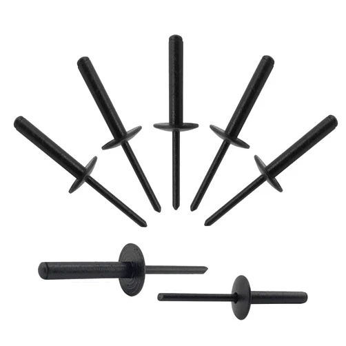 ALLCLEAN 80pcs All Black Large Flange Blind Rivets,3/16 * 1