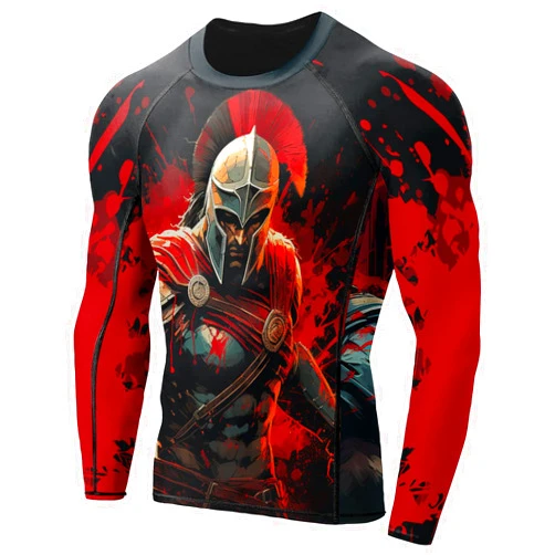 Desantiago Men's Rash Guard Shirts Super Lightweight Fabric, BJJ Rash Guards for Men Long Sleeve