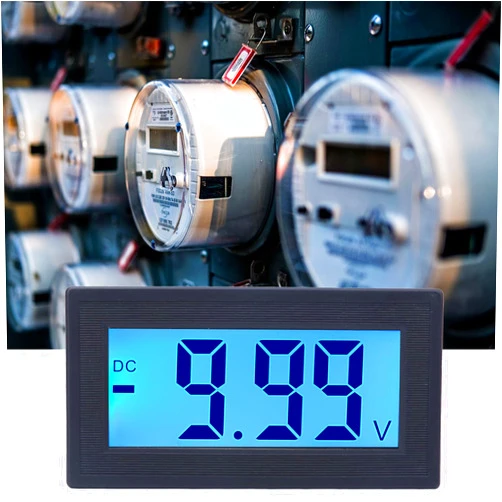 FTVOGUE Voltmeter, YB5135DB DC Digital Voltmeter LCD Display Voltage Meter with High, Convenient Installation for Testing Voltage, Voltmeter (DC 0-10V)