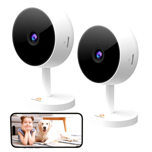 Girafit 3MP 2K Indoor Camera 5GHz & 2.4GHz, Indoor Home Security Cameras 2 Pack for Baby/Elder/Dog/Pet Camera with Phone app, Motion Detection, 2-Way Talk, US Cloud & SD Card Storage