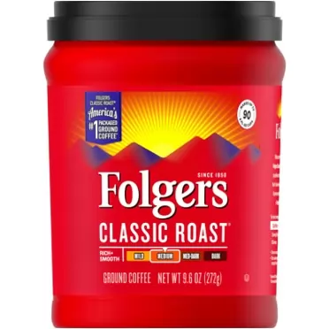 Folgers Classic Roast Ground Coffee, Medium Roast, 9.6-Ounce