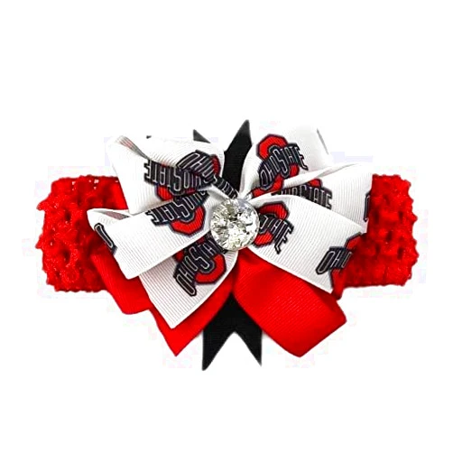 Handmade Ohio State Baby Girl Boutique Bow Crocheted Headband