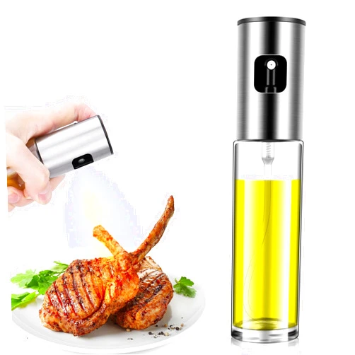 MISSOLO Oil Sprayer for Cooking, 100ml Oil Spray Bottle,Olive Oil Dispenser, Vinegar Soy Sauce Dispenser, Oil Mister for Air Fryer Kitchen Gadgets Accessories, for Cooking Baking Roasting Frying Use