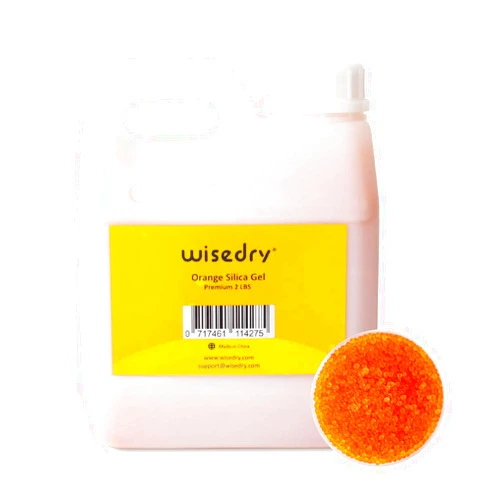 wisedry 2 LBS Silica Gel Desiccant Beads, 2-4 mm, Color Indicating, Rechargeable