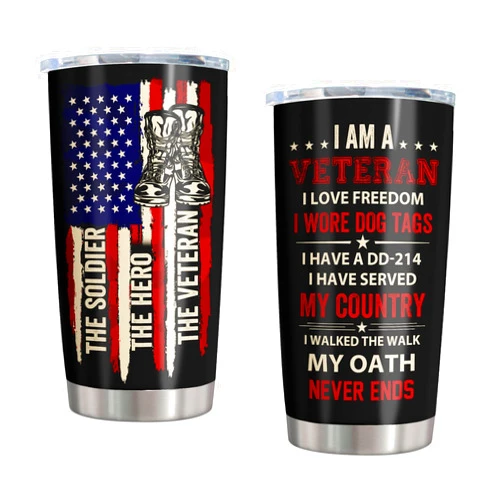 Pudmaple Veteran Gifts for Men, Navy/Army/Air Force/Marine Corps Veteran Gifts, Vietnam Veteran Gifts, Military Retirement Gifts, Veterans Day Gifts for Proud Patriotic Hard Head Veterans Tumbler 20oz