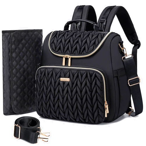 Tealari 4 in 1 Convertible Diaper Bag Backpack,Waterproof Baby Diaper Bag with Changing Pad,Converts into Baby Tote Bag,Diaper Backpack,Stroller Bag and Crossbody Diaper Bag