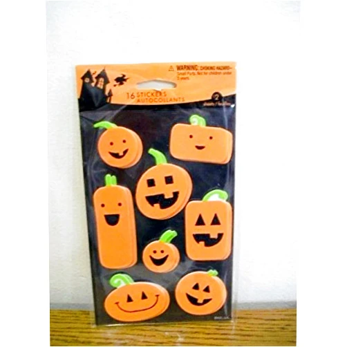 American Greetings Stickety Doo Da Halloween Foam Stickers - 16 Stickers Jack-o-Lanterns Pumpkins